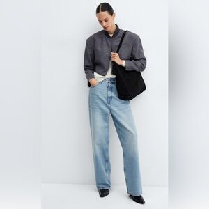 Mango MNG Suede Leather Shopper Bag